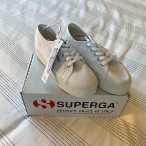 Brand new platform womens Supergas | white | size 7.5